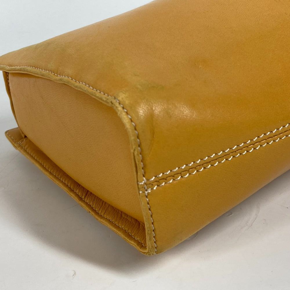 LOEWE Tote Bag leather yellow Amazona logo Women Used Authentic