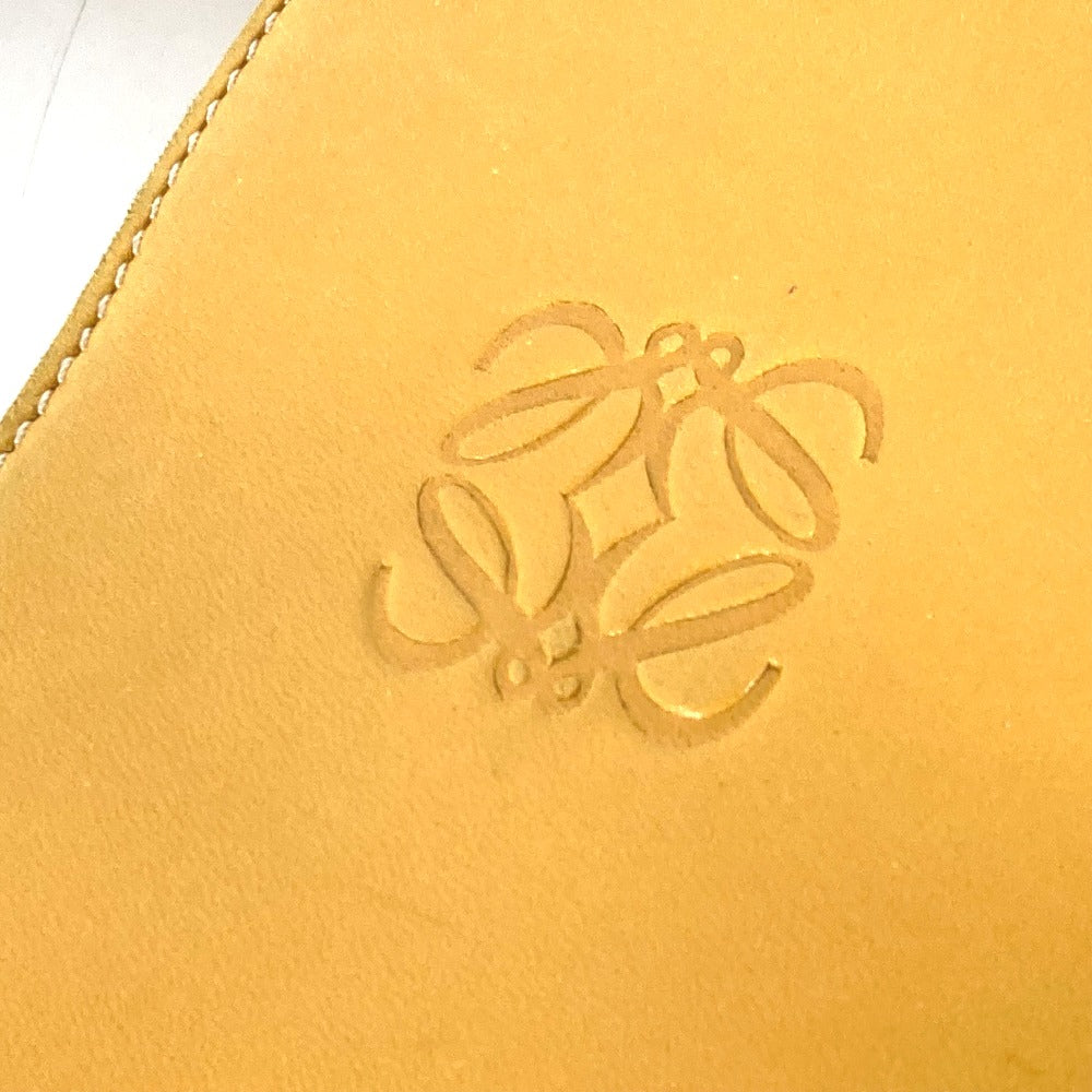 LOEWE Tote Bag leather yellow Amazona logo Women Used Authentic