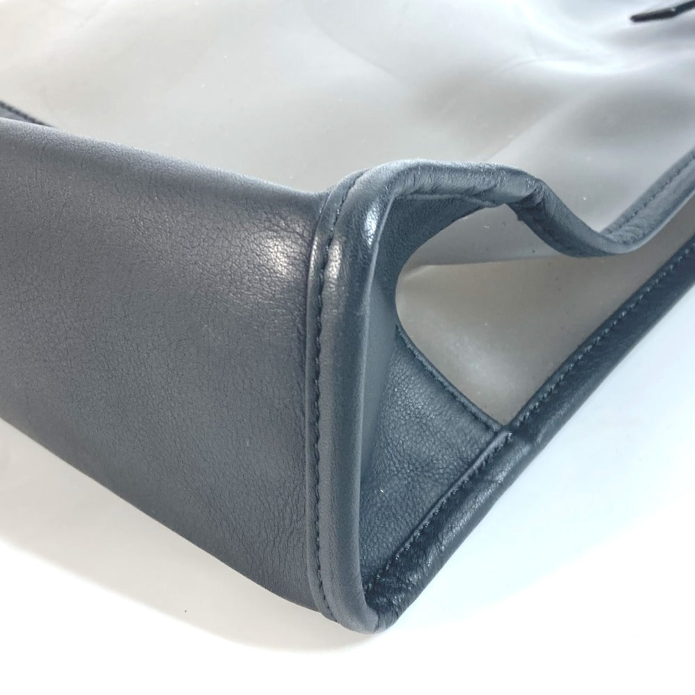 LOEWE Tote Bag Plastics, Leather black logo Women Used Authentic