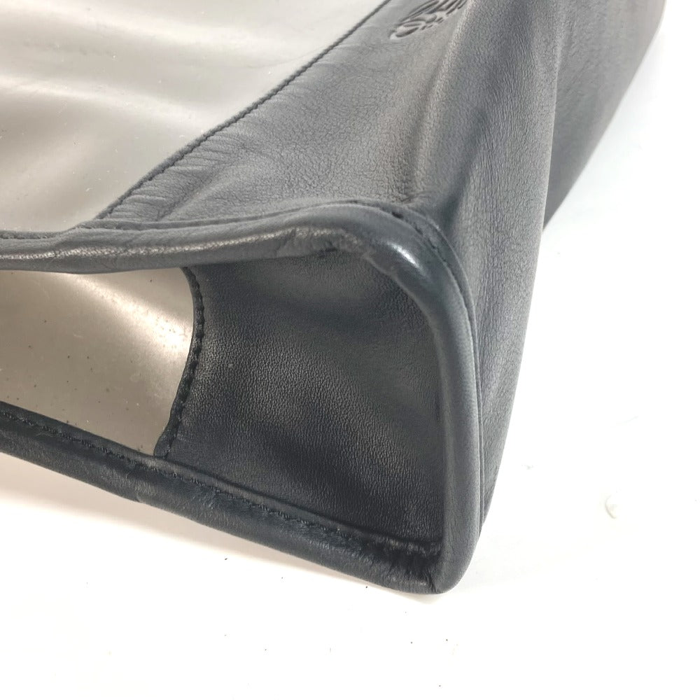 LOEWE Tote Bag Plastics, Leather black logo Women Used Authentic