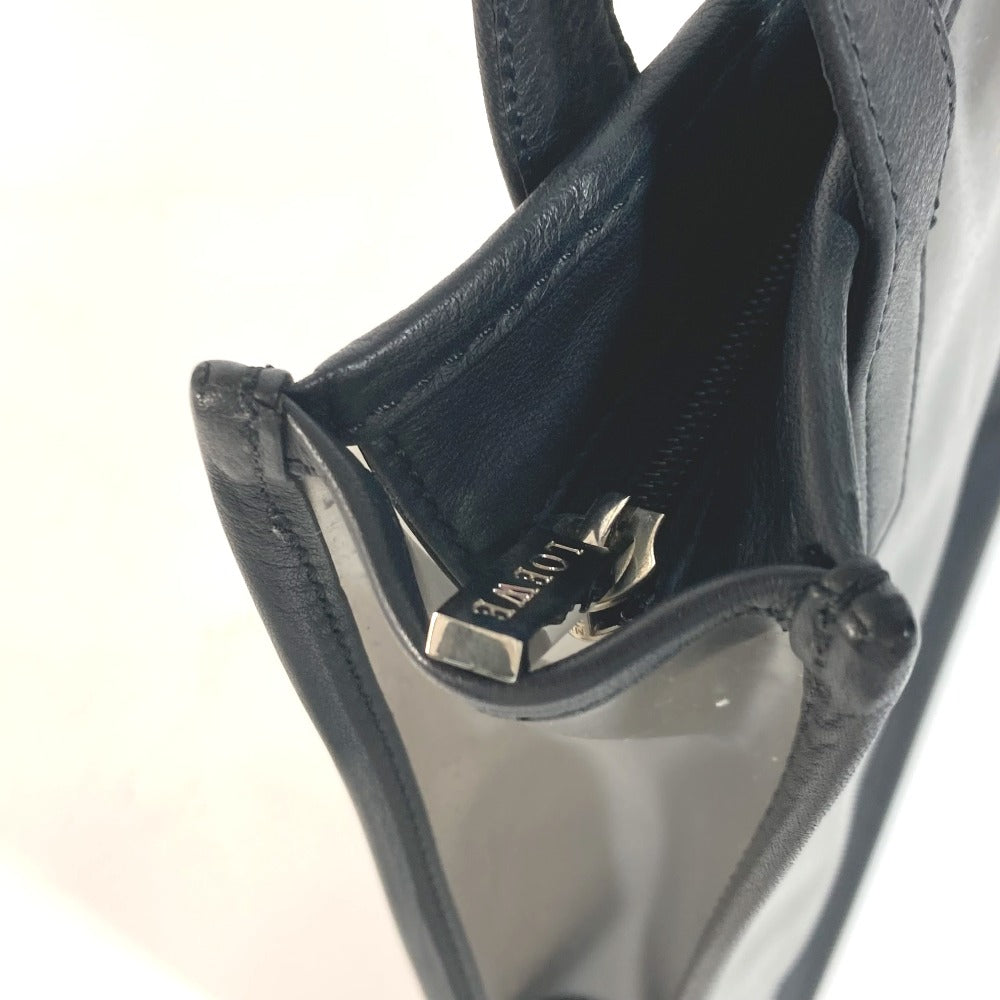 LOEWE Tote Bag Plastics, Leather black logo Women Used Authentic