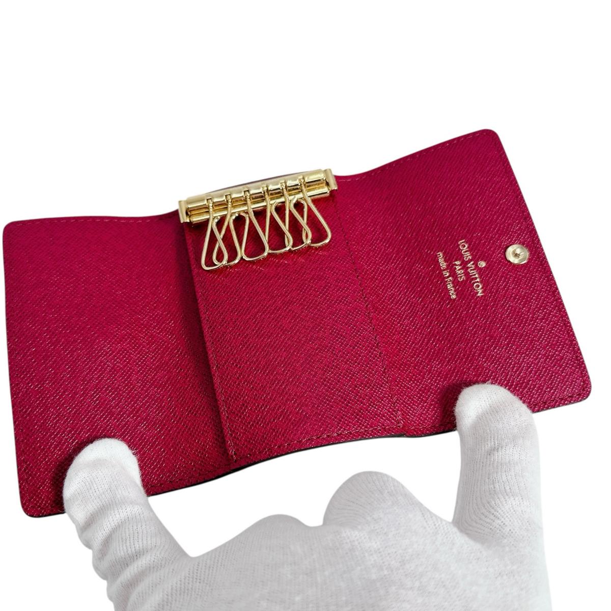 LOUIS VUITTON Key case Key holder M60701 Monogram canvas Fuchsia Monogram Multicles6