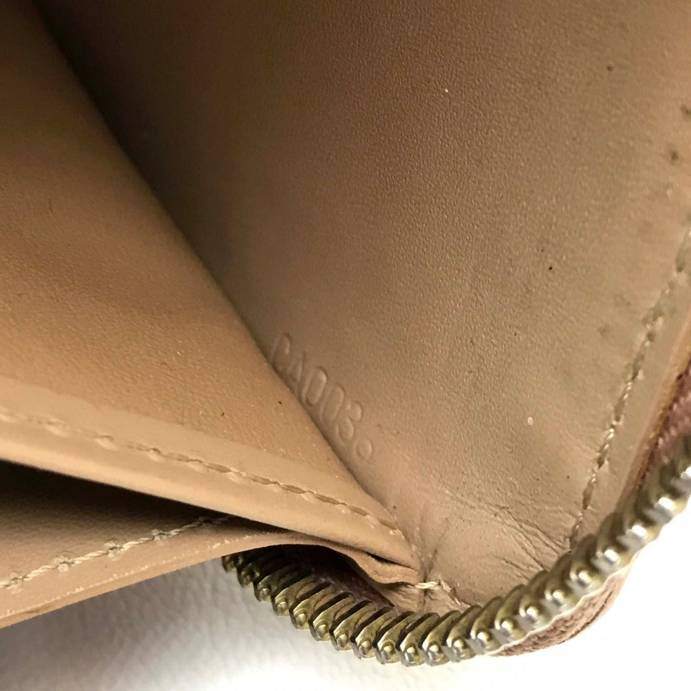 LOUIS VUITTON Long Wallet Purse M91470 Patent leather beige Vernis Zippy wallet