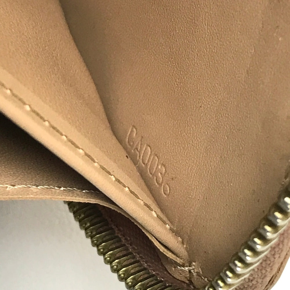 LOUIS VUITTON Long Wallet Purse M91470 Patent leather beige Vernis Zippy wallet