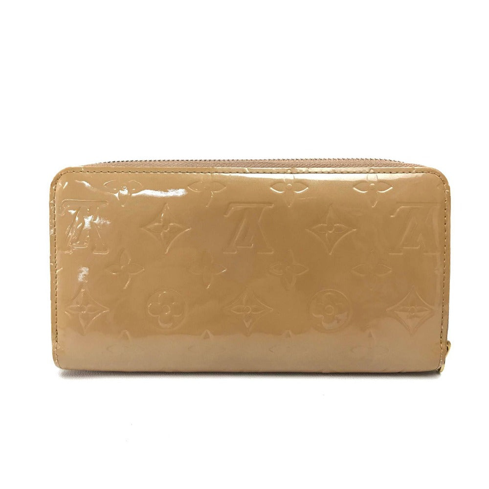 LOUIS VUITTON Long Wallet Purse M91470 Patent leather beige Vernis Zippy wallet