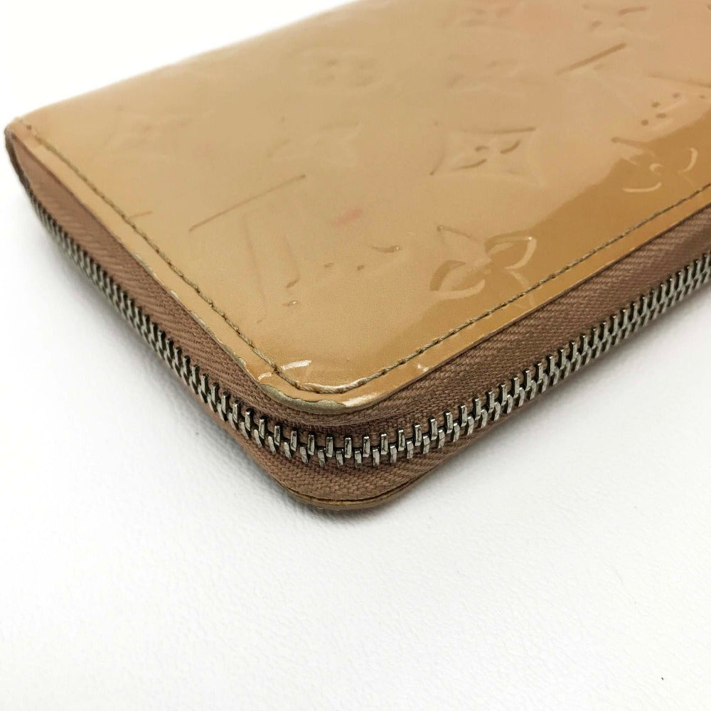 LOUIS VUITTON Long Wallet Purse M91470 Patent leather beige Vernis Zippy wallet