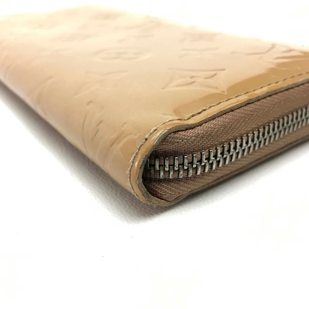 LOUIS VUITTON Long Wallet Purse M91470 Patent leather beige Vernis Zippy wallet