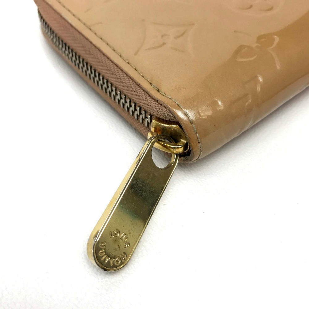 LOUIS VUITTON Long Wallet Purse M91470 Patent leather beige Vernis Zippy wallet