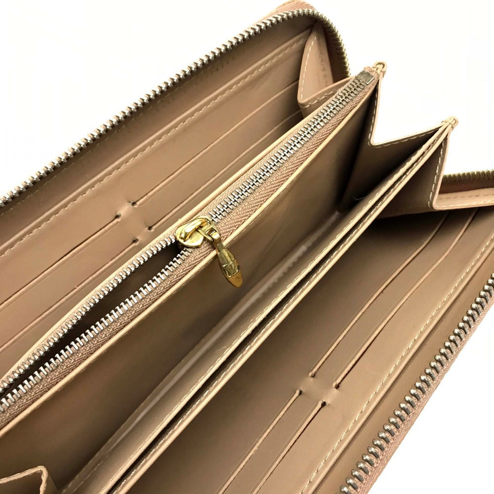 LOUIS VUITTON Long Wallet Purse M91470 Patent leather beige Vernis Zippy wallet