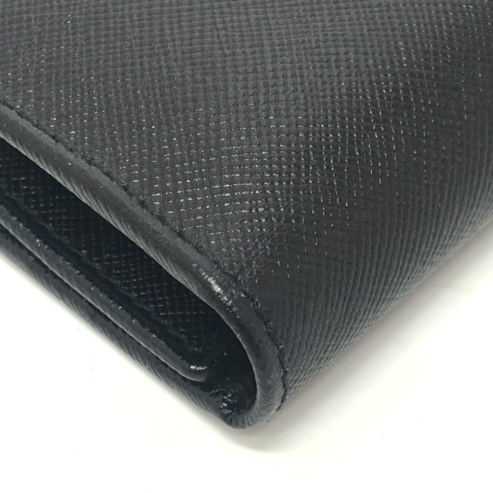 PRADA Trifold wallet M176A Safiano leather black triangle plate