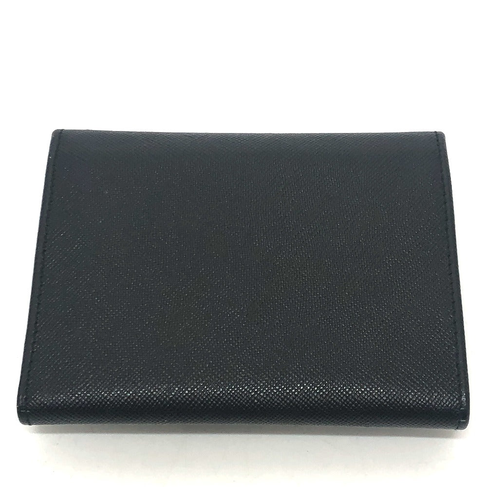 PRADA Trifold wallet M176A Safiano leather black triangle plate
