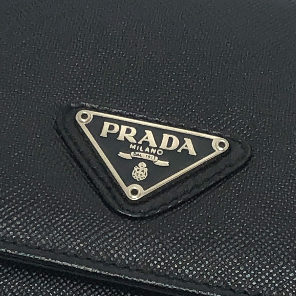 PRADA Trifold wallet M176A Safiano leather black triangle plate