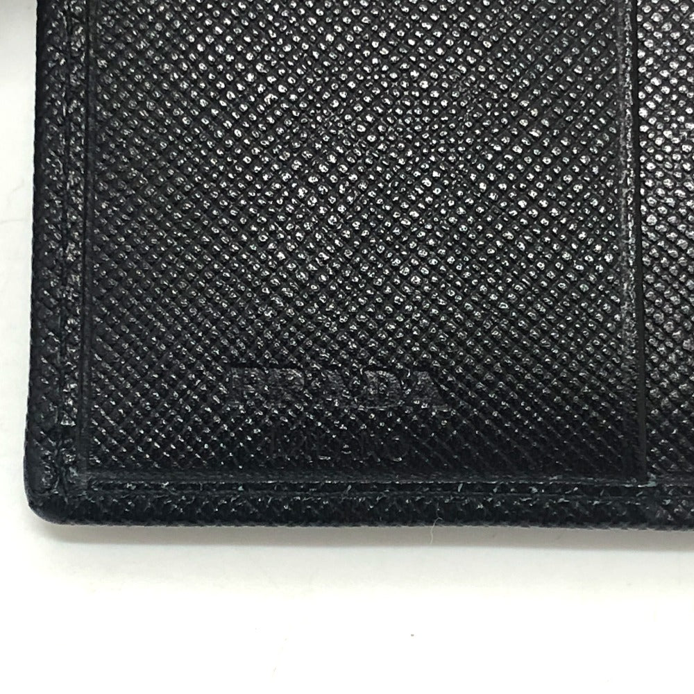 PRADA Trifold wallet M176A Safiano leather black triangle plate