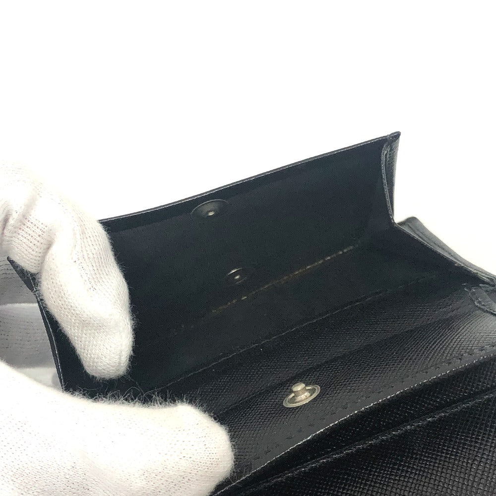 PRADA Trifold wallet M176A Safiano leather black triangle plate