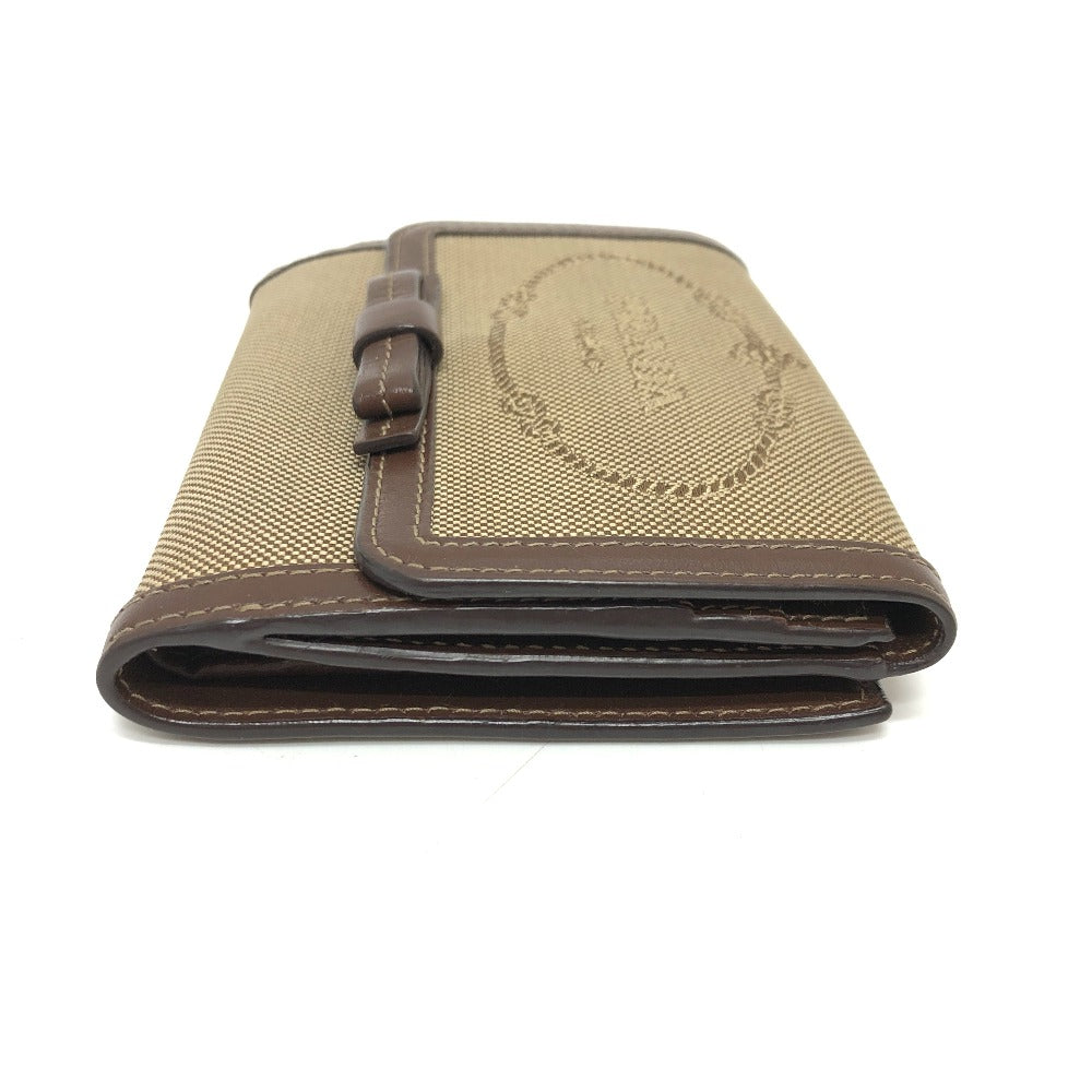 PRADA Trifold wallet 1MH523 Jacquard Brown ribbon logo