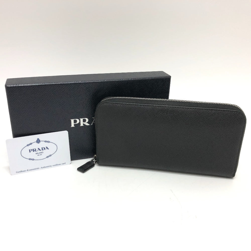 PRADA Long Wallet Purse 2ML317 Safiano leather black logo