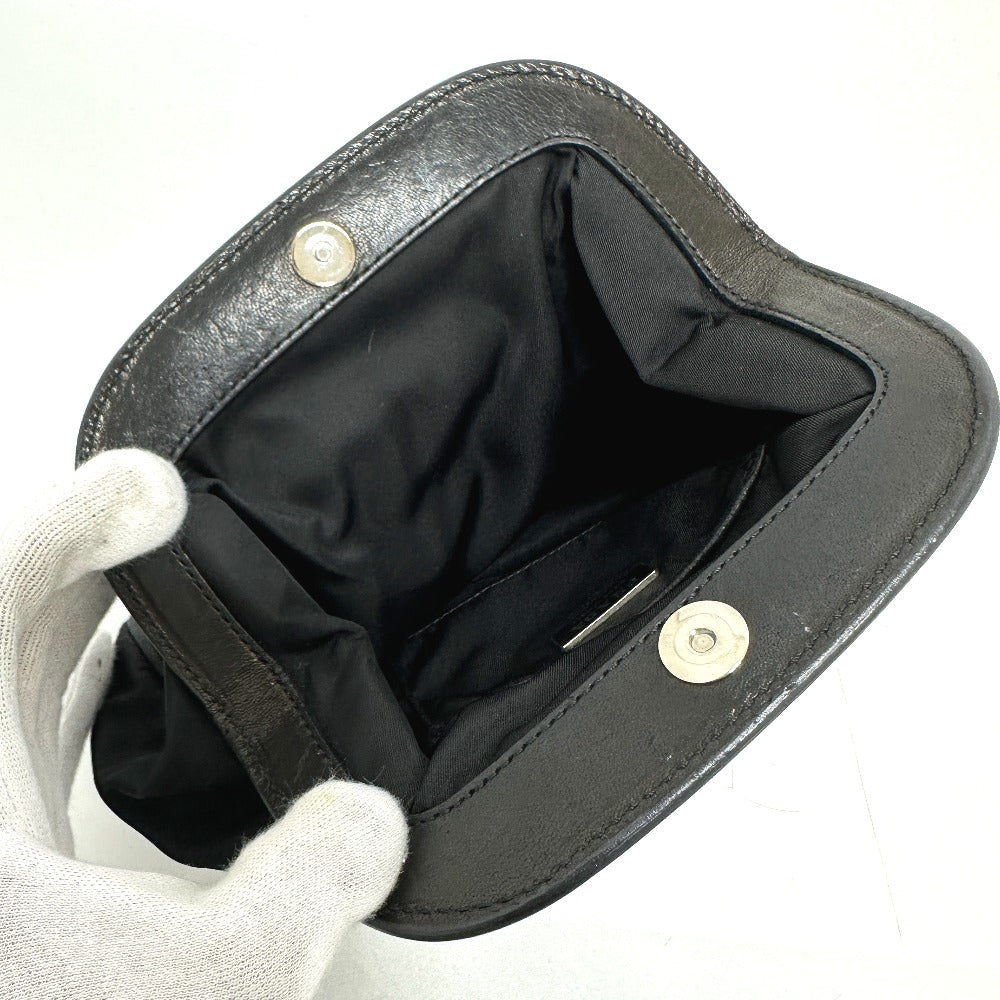 PRADA Handbag Nylon / leather black Evening bear