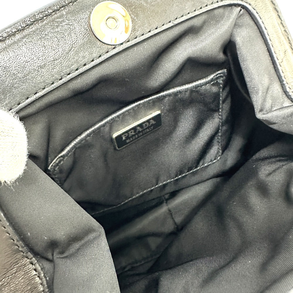 PRADA Handbag Nylon / leather black Evening bear