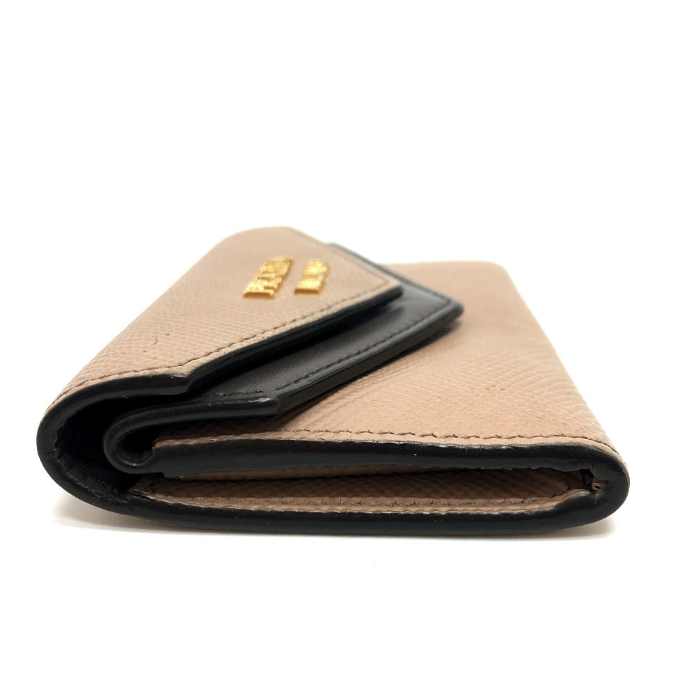 PRADA Card Case 1MC065 leather beige logo