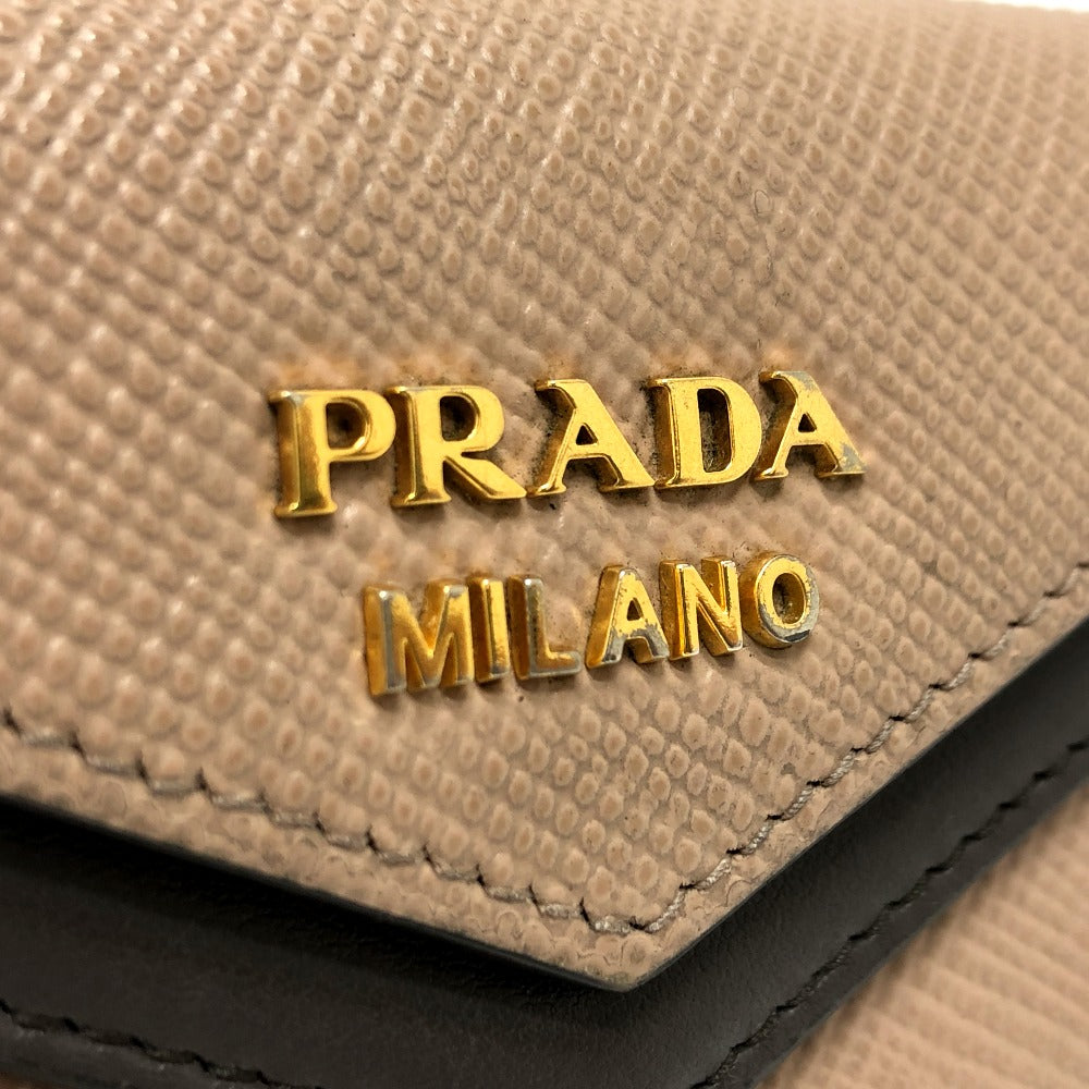PRADA Card Case 1MC065 leather beige logo