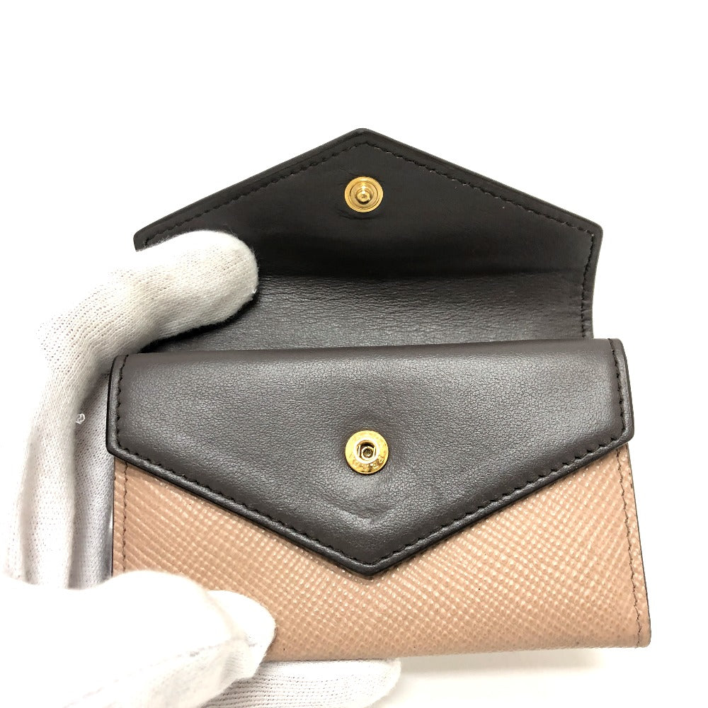 PRADA Card Case 1MC065 leather beige logo