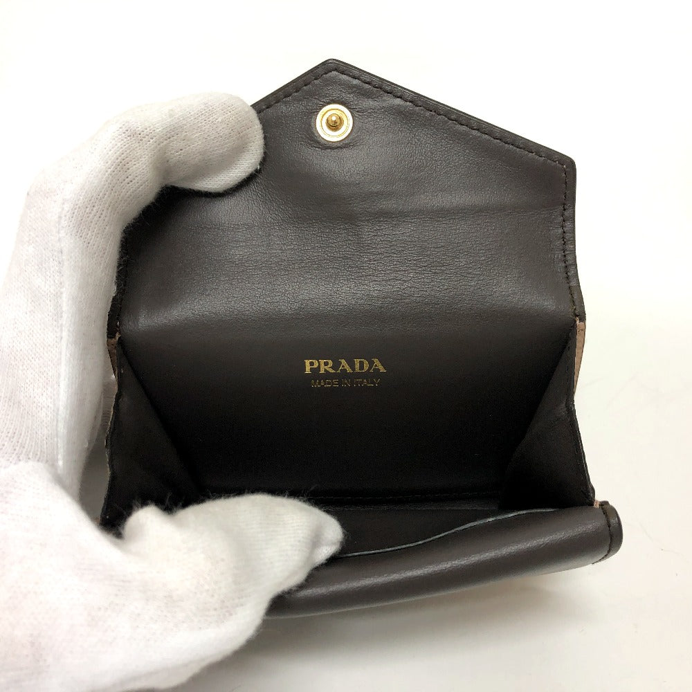 PRADA Card Case 1MC065 leather beige logo