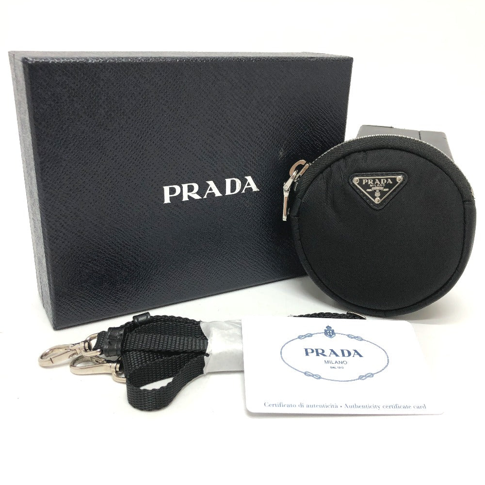 PRADA Shoulder Bag 1TT129 Nylon / leather black Triangle logo Neck pouch unisex(Unisex) Used Authentic