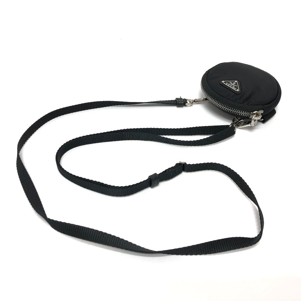 PRADA Shoulder Bag 1TT129 Nylon / leather black Triangle logo Neck pouch unisex(Unisex) Used Authentic