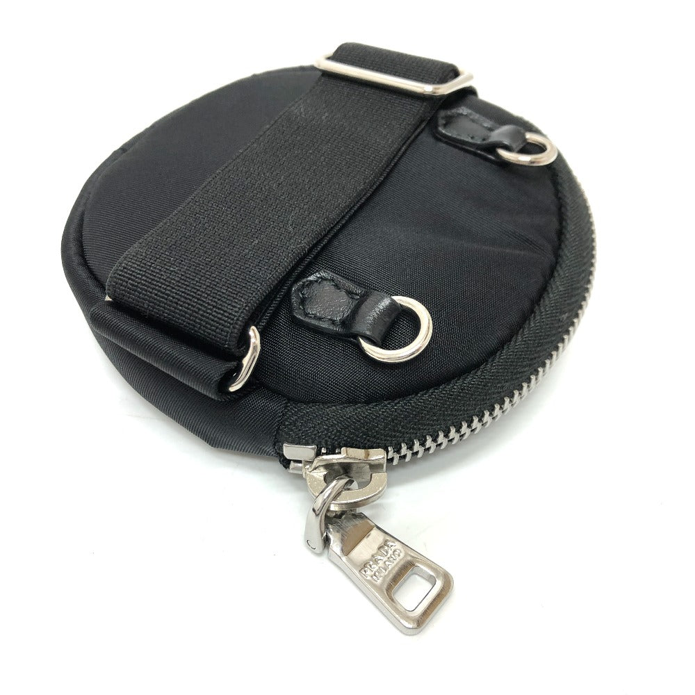PRADA Shoulder Bag 1TT129 Nylon / leather black Triangle logo Neck pouch unisex(Unisex) Used Authentic