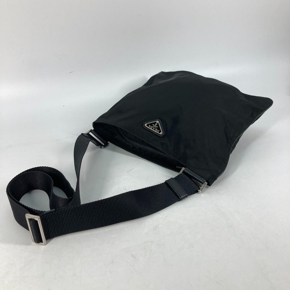 PRADA Shoulder Bag Nylon black Crossbody pochette bag Triangle logo plate