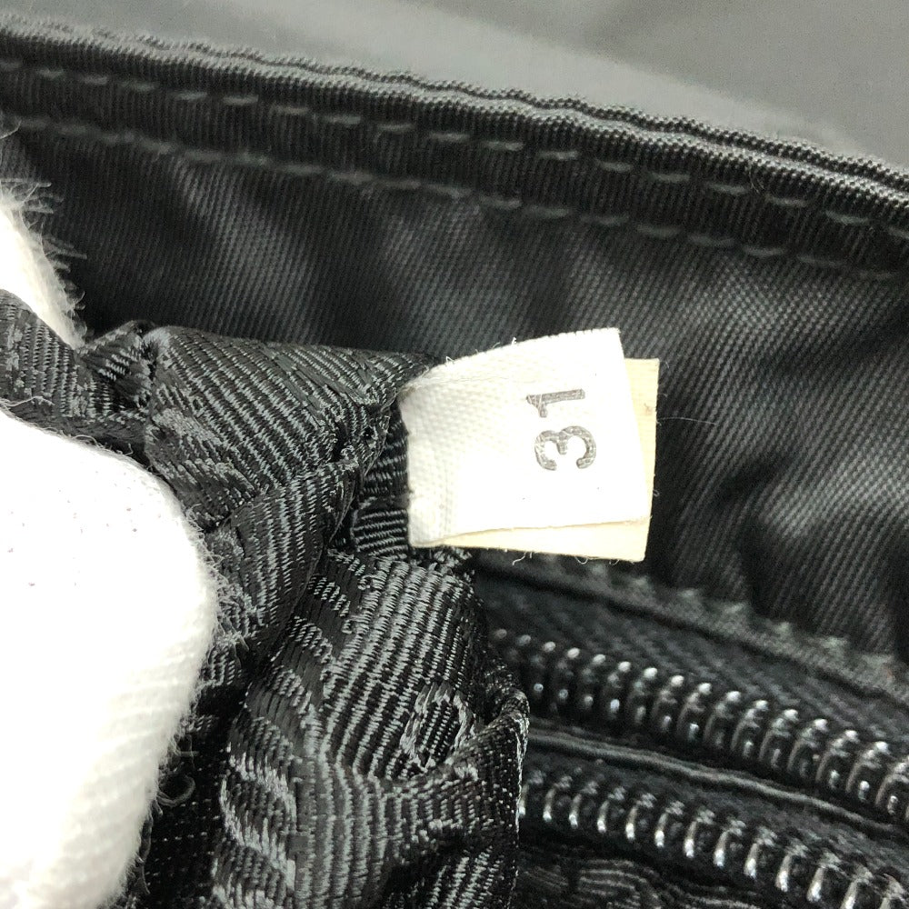 PRADA Shoulder Bag Nylon black Triangle With logo unisex(Unisex) Used Authentic