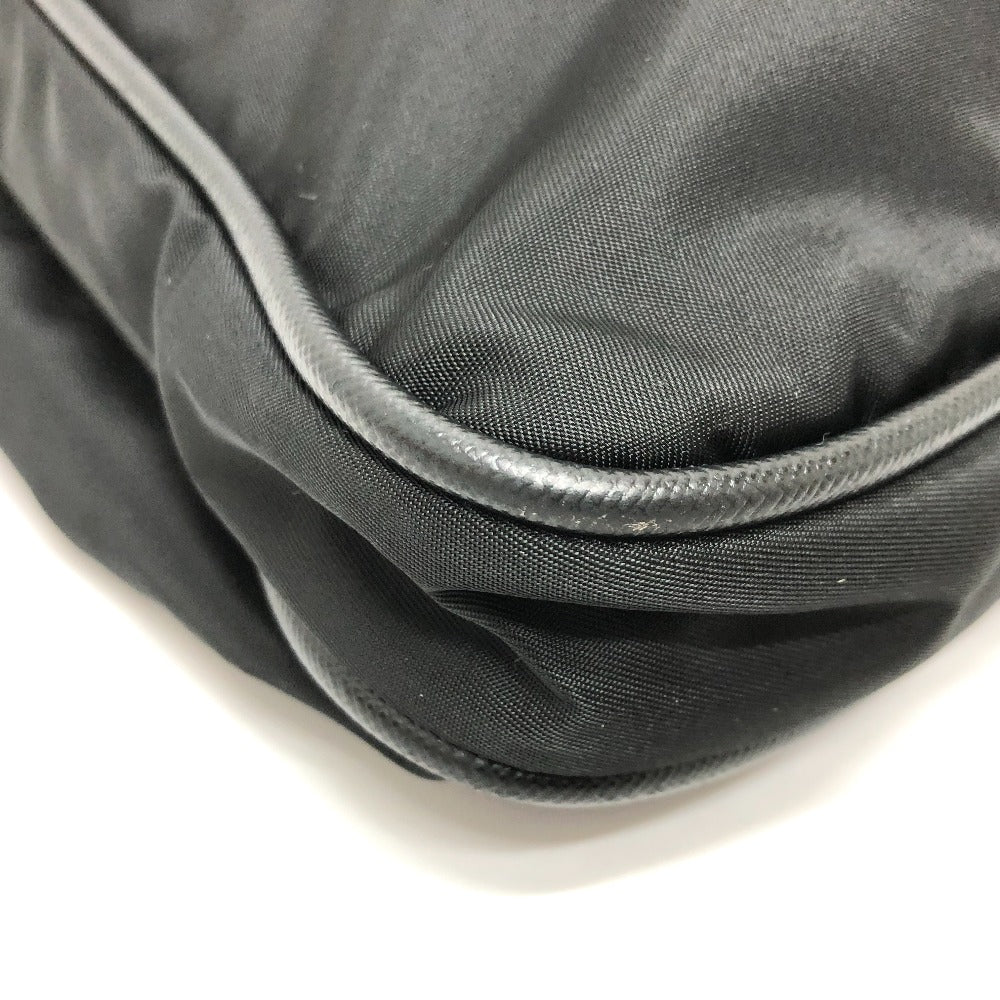 PRADA Shoulder Bag Nylon black Triangle With logo unisex(Unisex) Used Authentic