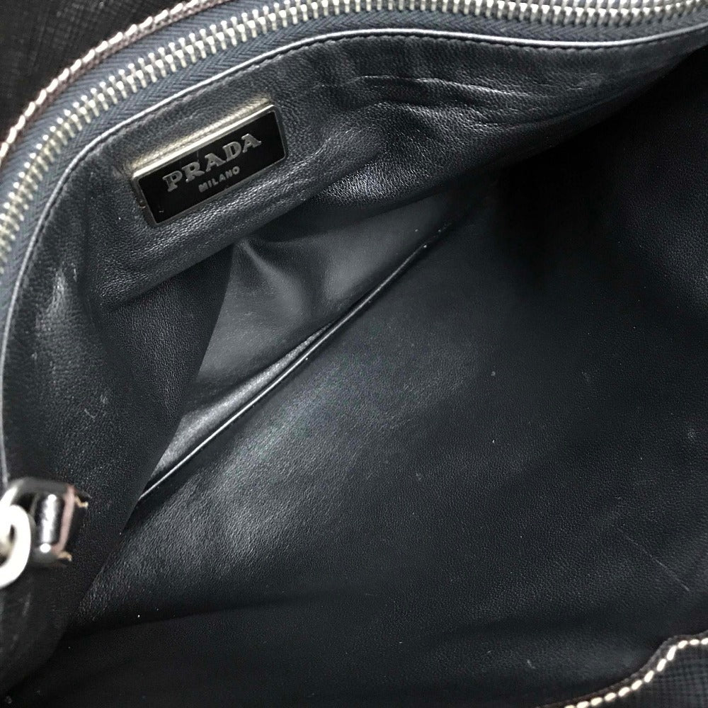 PRADA Clutch bag VR074C leather black Safiano Bijou x studs