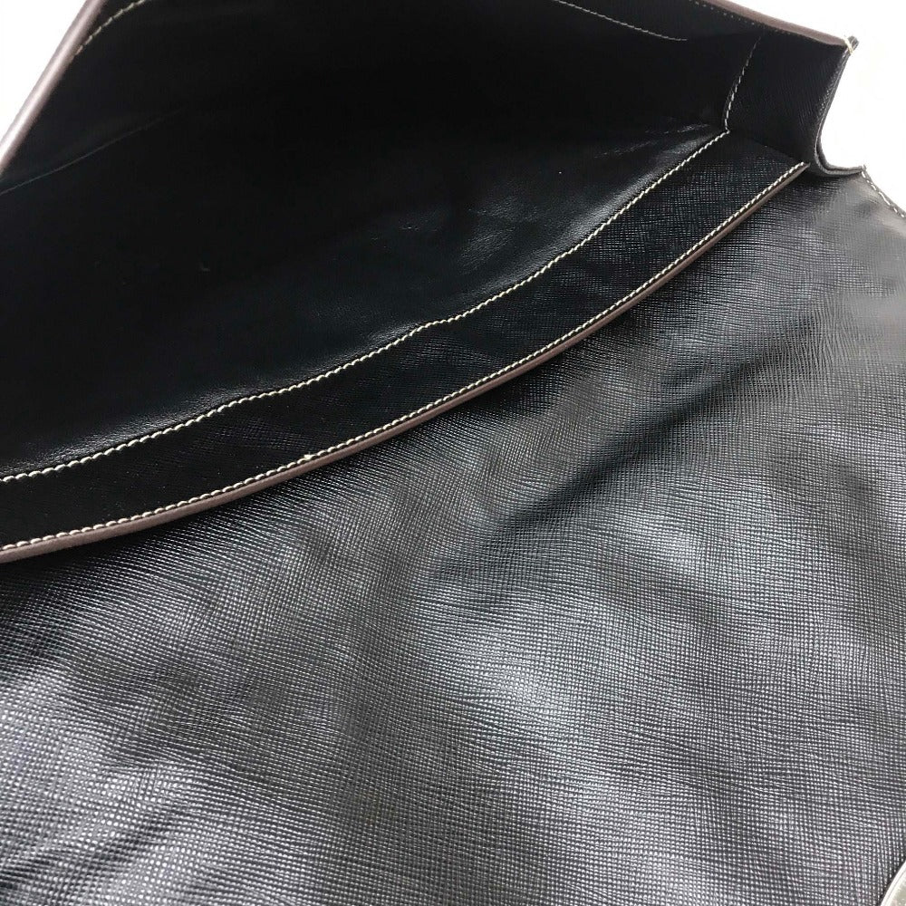 PRADA Clutch bag VR074C leather black Safiano Bijou x studs