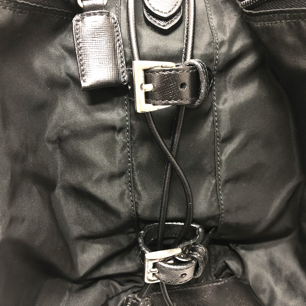 PRADA Backpack V130 Nylon black Double pocket