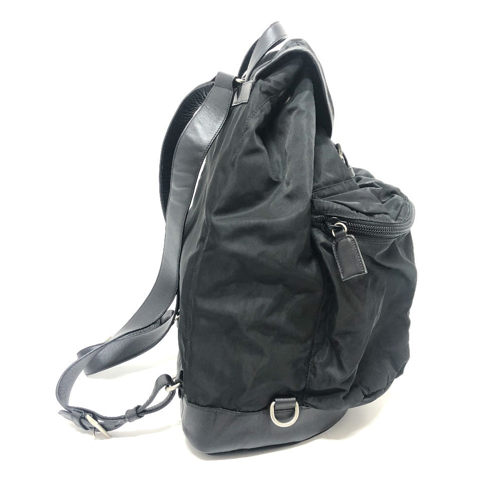 PRADA Backpack V130 Nylon black Double pocket