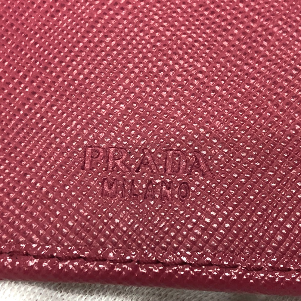 PRADA Key case Key holder 1M0223 Safiano leather pink logo Women Used Authentic