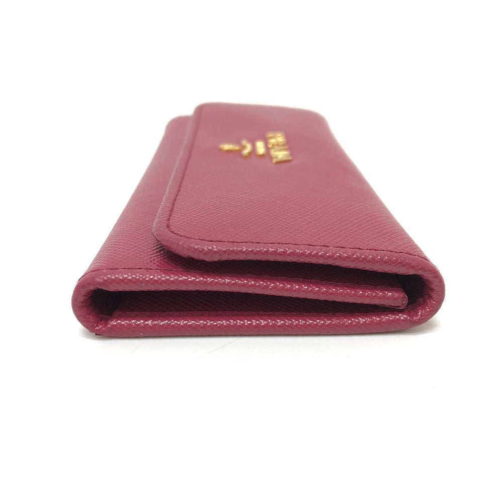 PRADA Key case Key holder 1M0223 Safiano leather pink logo Women Used Authentic
