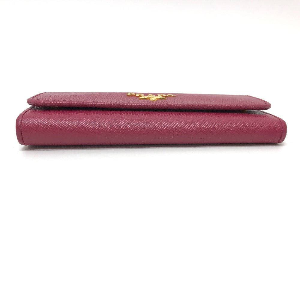 PRADA Key case Key holder 1M0223 Safiano leather pink logo Women Used Authentic