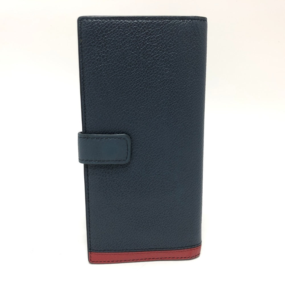 PRADA Long Wallet Purse 2MV015 leather blue Long wallet Vitero Micrograss