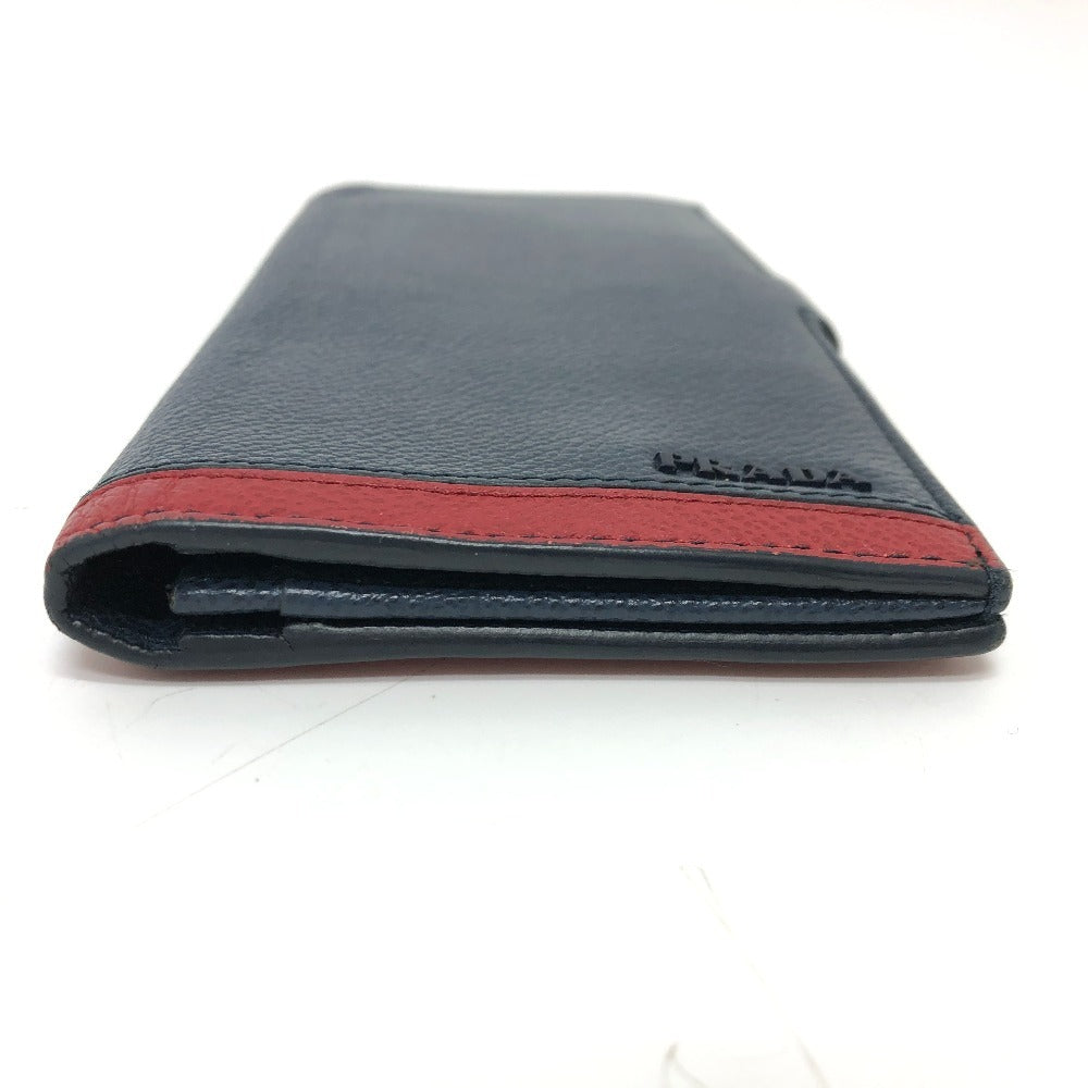 PRADA Long Wallet Purse 2MV015 leather blue Long wallet Vitero Micrograss