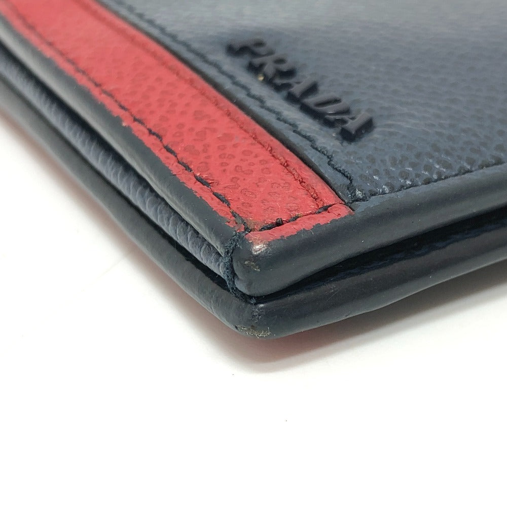 PRADA Long Wallet Purse 2MV015 leather blue Long wallet Vitero Micrograss