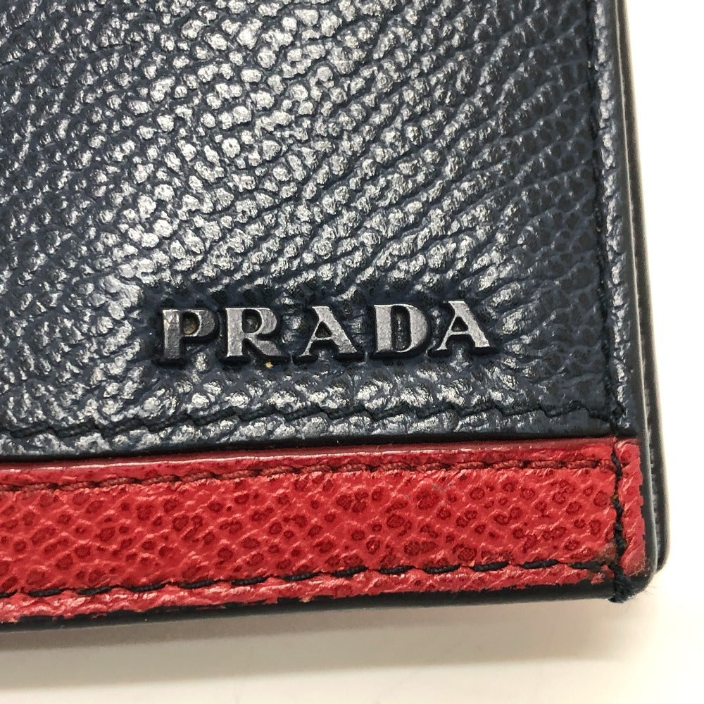 PRADA Long Wallet Purse 2MV015 leather blue Long wallet Vitero Micrograss