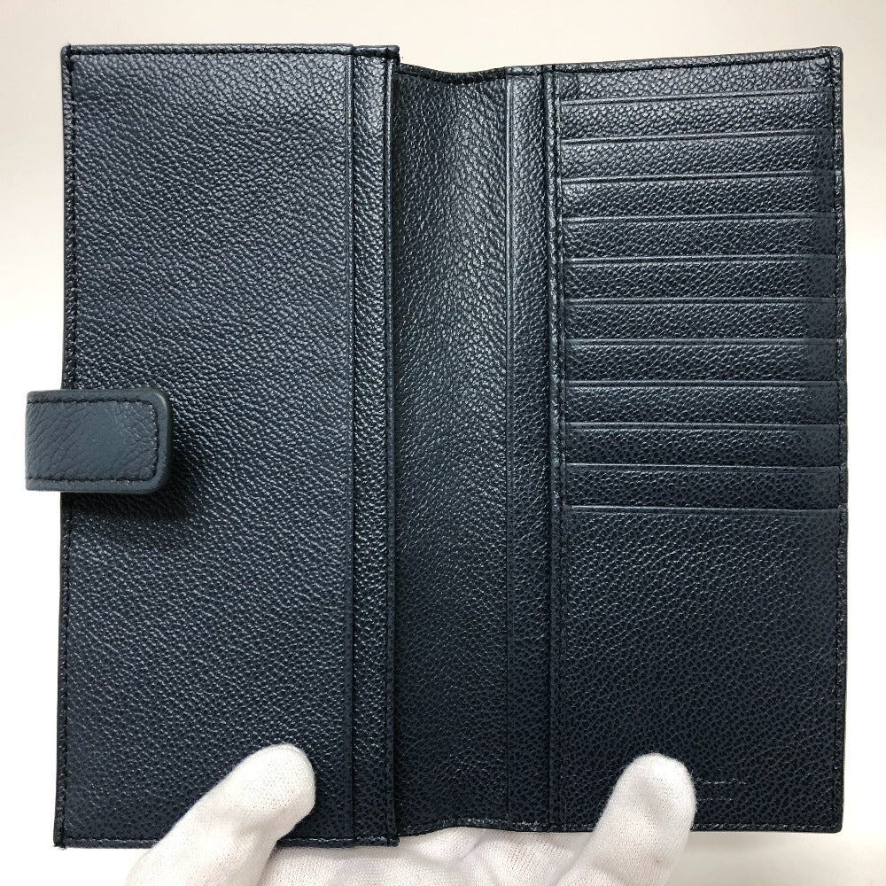 PRADA Long Wallet Purse 2MV015 leather blue Long wallet Vitero Micrograss