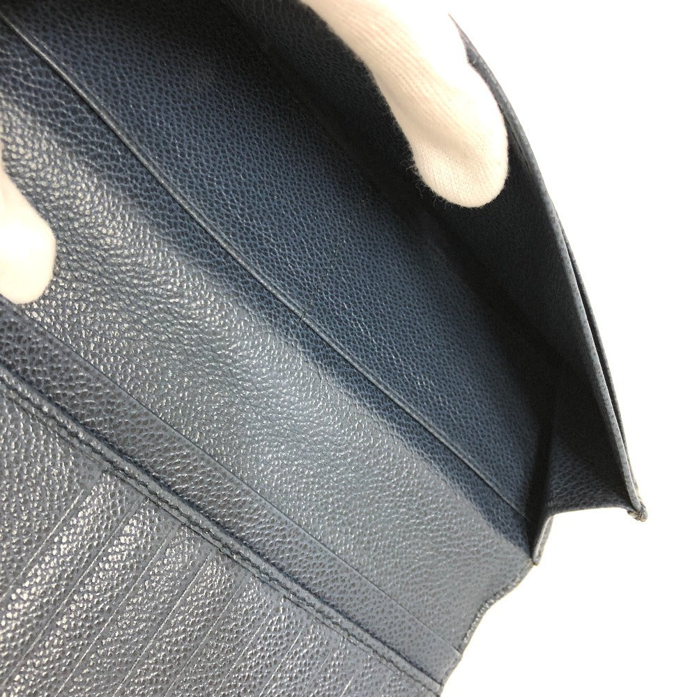 PRADA Long Wallet Purse 2MV015 leather blue Long wallet Vitero Micrograss