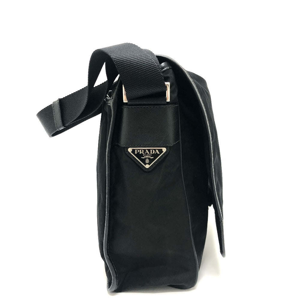 PRADA Shoulder Bag V166 Nylon / leather black