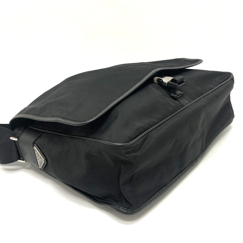 PRADA Shoulder Bag V166 Nylon / leather black
