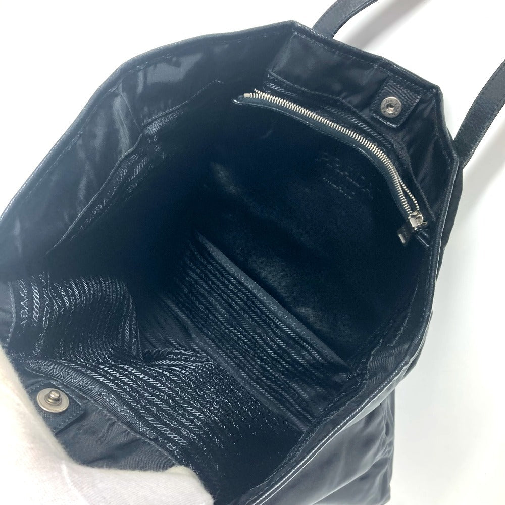 PRADA Tote Bag Nylon / leather black Skull logo