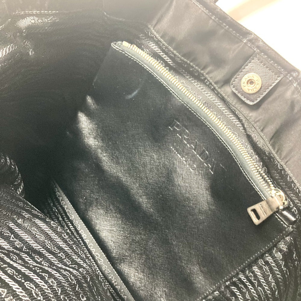 PRADA Tote Bag Nylon / leather black Skull logo