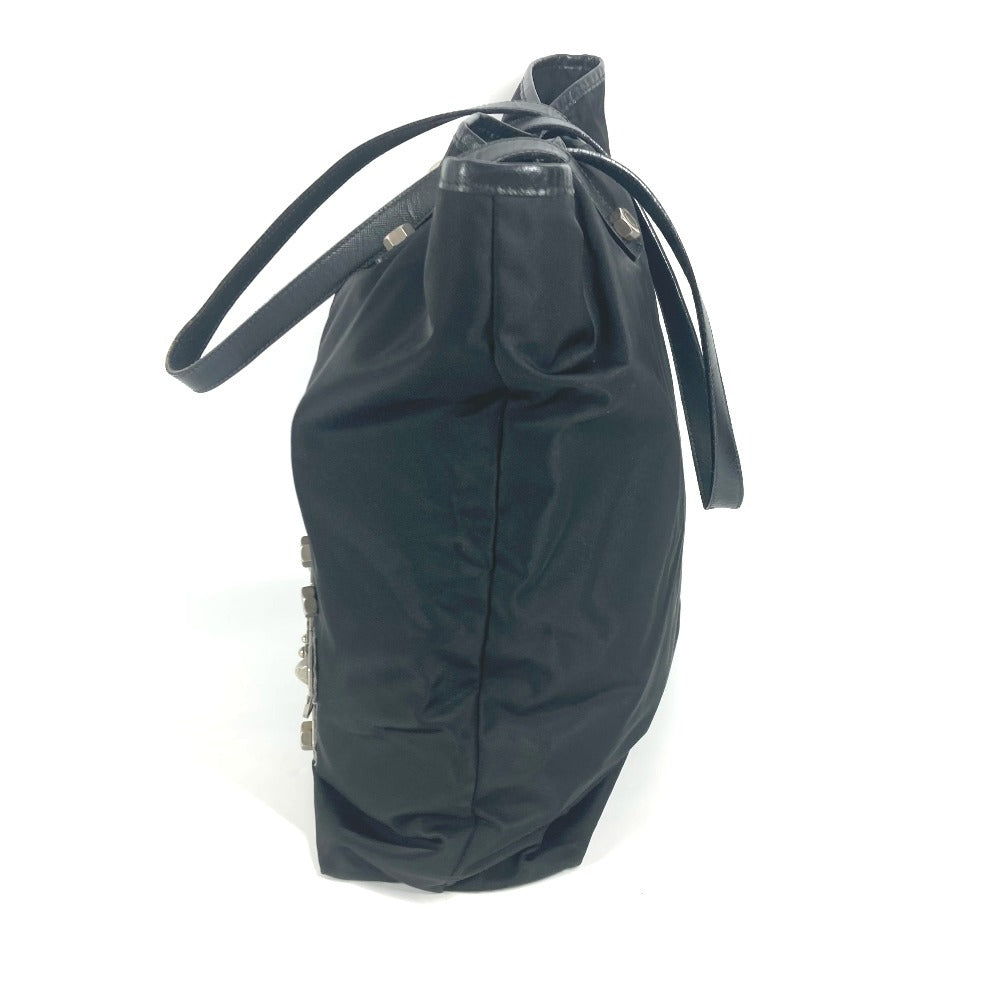 PRADA Tote Bag Nylon / leather black Skull logo